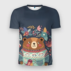 Мужская спорт-футболка Осенний медведь