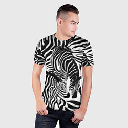 Футболка спортивная мужская Полосатая зебра, цвет: 3D-принт — фото 2