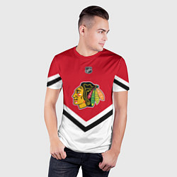 Футболка спортивная мужская NHL: Chicago Blackhawks, цвет: 3D-принт — фото 2