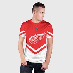 Футболка спортивная мужская NHL: Detroit Red Wings, цвет: 3D-принт — фото 2
