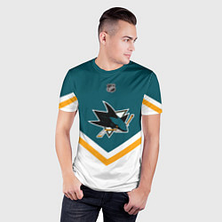 Футболка спортивная мужская NHL: San Jose Sharks, цвет: 3D-принт — фото 2