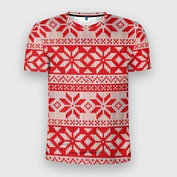 Футболка спортивная мужская Красный свитер, цвет: 3D-принт