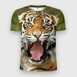 Мужская спорт-футболка Удивленный тигр