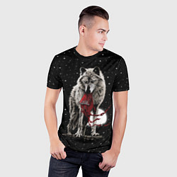 Футболка спортивная мужская Серый волк, цвет: 3D-принт — фото 2