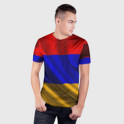 Футболка спортивная мужская Флаг Армения, цвет: 3D-принт — фото 2