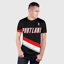 Футболка спортивная мужская Portland Trail Blazers, цвет: 3D-принт — фото 2