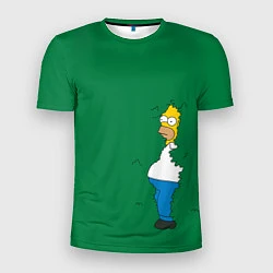 Мужская спорт-футболка Гомер в кустах