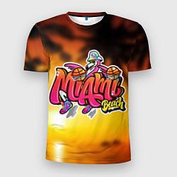 Футболка спортивная мужская Miami Beach, цвет: 3D-принт