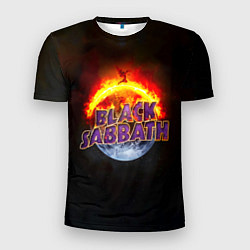 Футболка спортивная мужская Black Sabbath земля в огне, цвет: 3D-принт