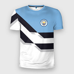 Футболка спортивная мужская Manchester City FC: White style, цвет: 3D-принт
