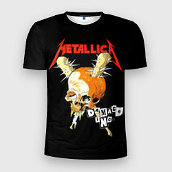 Футболка спортивная мужская Metallica - orange skull, цвет: 3D-принт