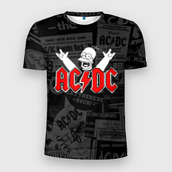 Футболка спортивная мужская AC DC - Homer Simpson, цвет: 3D-принт