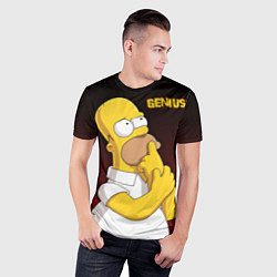 Футболка спортивная мужская Homer Genius, цвет: 3D-принт — фото 2