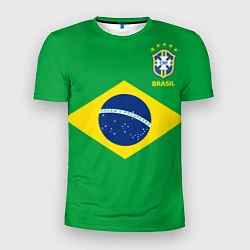 Мужская спорт-футболка Сборная Бразилии: зеленая