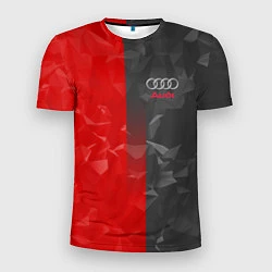 Мужская спорт-футболка Audi: Red & Grey poly