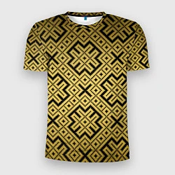 Мужская спорт-футболка Обереги cлавян: золотая