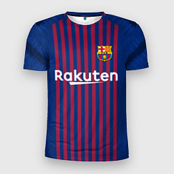 Футболка спортивная мужская FC Barcelona: Messi Home 18/19, цвет: 3D-принт