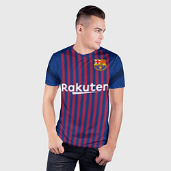 Футболка спортивная мужская FC Barcelona: Coutinho Home 18/19, цвет: 3D-принт — фото 2