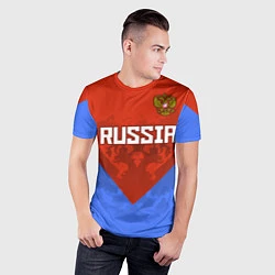 Футболка спортивная мужская Russia Red & Blue, цвет: 3D-принт — фото 2
