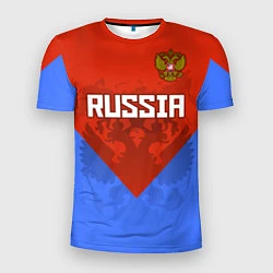 Мужская спорт-футболка Russia Red & Blue