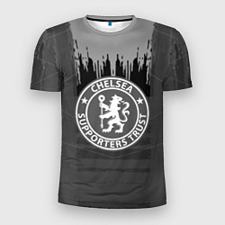 Футболка спортивная мужская FC Chelsea: Grey Abstract, цвет: 3D-принт