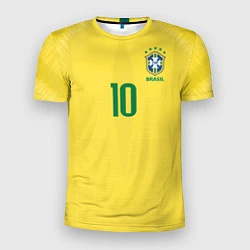 Футболка спортивная мужская Сборная Бразилии: Неймар ЧМ-2018 домашняя, цвет: 3D-принт