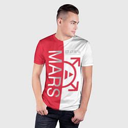 Футболка спортивная мужская 30 seconds to Mars - emblem, цвет: 3D-принт — фото 2