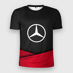 Футболка спортивная мужская Mercedes Benz: Grey Carbon, цвет: 3D-принт