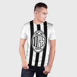 Футболка спортивная мужская AC Milan: Black & White, цвет: 3D-принт — фото 2