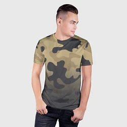 Футболка спортивная мужская Camouflage Khaki, цвет: 3D-принт — фото 2