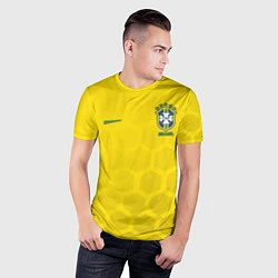 Футболка спортивная мужская Brazil Team: WC 2018, цвет: 3D-принт — фото 2