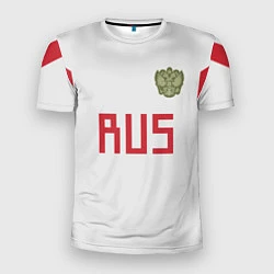 Футболка спортивная мужская Сборная России: белый стиль, цвет: 3D-принт