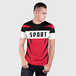Футболка спортивная мужская Sport: Red Style, цвет: 3D-принт — фото 2