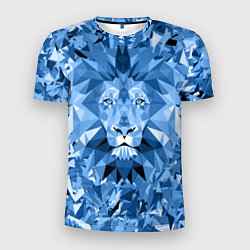 Мужская спорт-футболка Сине-бело-голубой лев