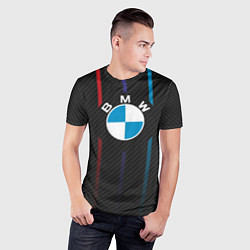 Футболка спортивная мужская BMW: Three Lines, цвет: 3D-принт — фото 2