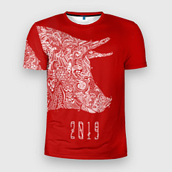 Мужская спорт-футболка Красная свинья 2019