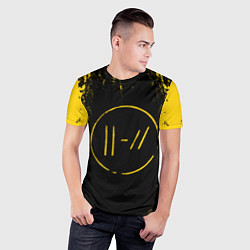 Футболка спортивная мужская 21 Pilots: Yellow & Black, цвет: 3D-принт — фото 2