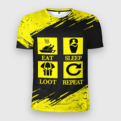 Футболка спортивная мужская PUBG: Eat, Sleep, Loot, Repeat, цвет: 3D-принт