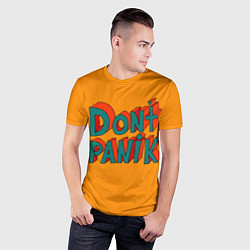 Футболка спортивная мужская Do not panic - 3D lettering, цвет: 3D-принт — фото 2