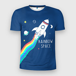 Футболка спортивная мужская Rainbow Space, цвет: 3D-принт