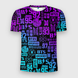 Футболка спортивная мужская BTS Logos, цвет: 3D-принт