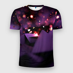 Мужская спорт-футболка Фиолетовая абстракция с блестками