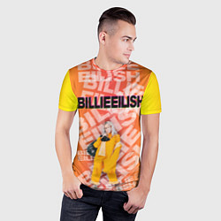 Футболка спортивная мужская Billie Eilish: Yellow Mood, цвет: 3D-принт — фото 2