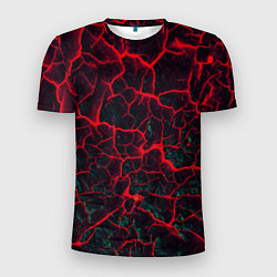 Мужская спорт-футболка Молнии красные абстрактные