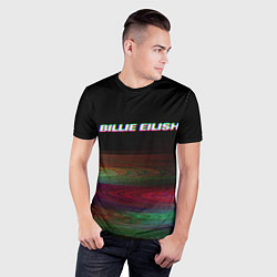 Футболка спортивная мужская BILLIE EILISH: Black Glitch, цвет: 3D-принт — фото 2