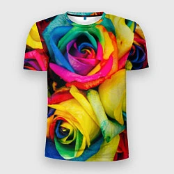Футболка спортивная мужская Разноцветные розы, цвет: 3D-принт