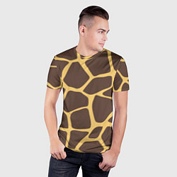 Футболка спортивная мужская Окрас жирафа, цвет: 3D-принт — фото 2