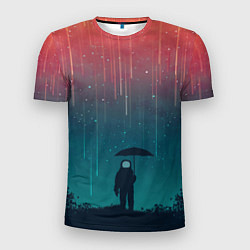 Мужская спорт-футболка Космический Дождь