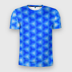 Футболка спортивная мужская Синие соты, цвет: 3D-принт