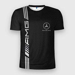 Футболка спортивная мужская Mercedes Carbon, цвет: 3D-принт